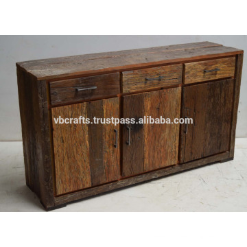 Reclaimed railway sleeper wood sideboard